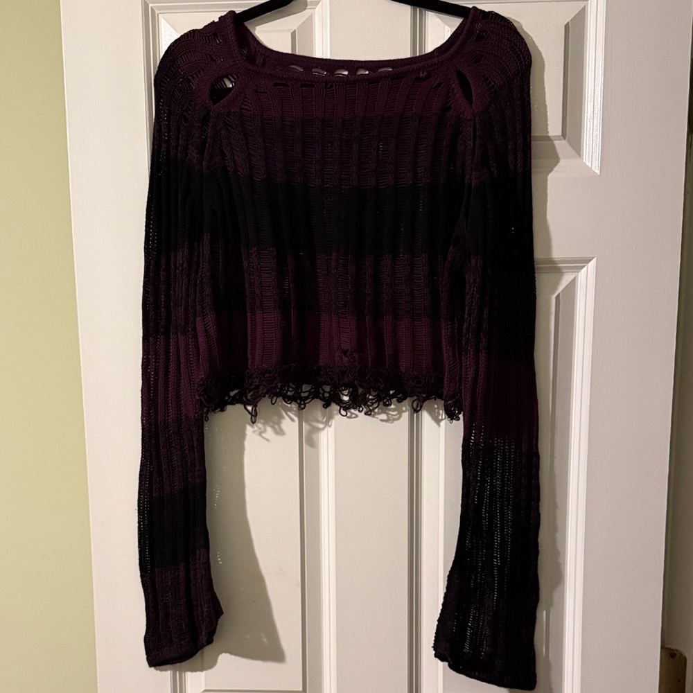 Disturbia Purple and Black Knit Top